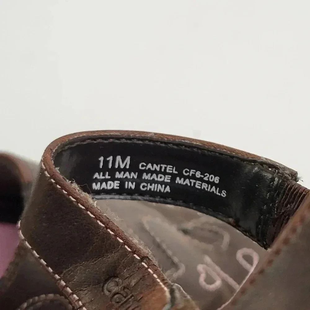 Carters Brown Leather Slingback Slip On Sandal Mules - 11 C
